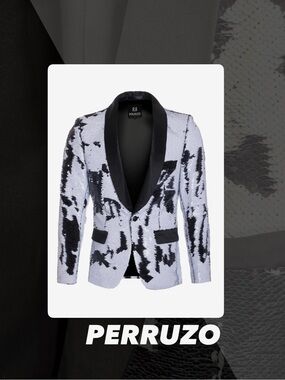 NWT Perruzo Reversible Sequin Blazer